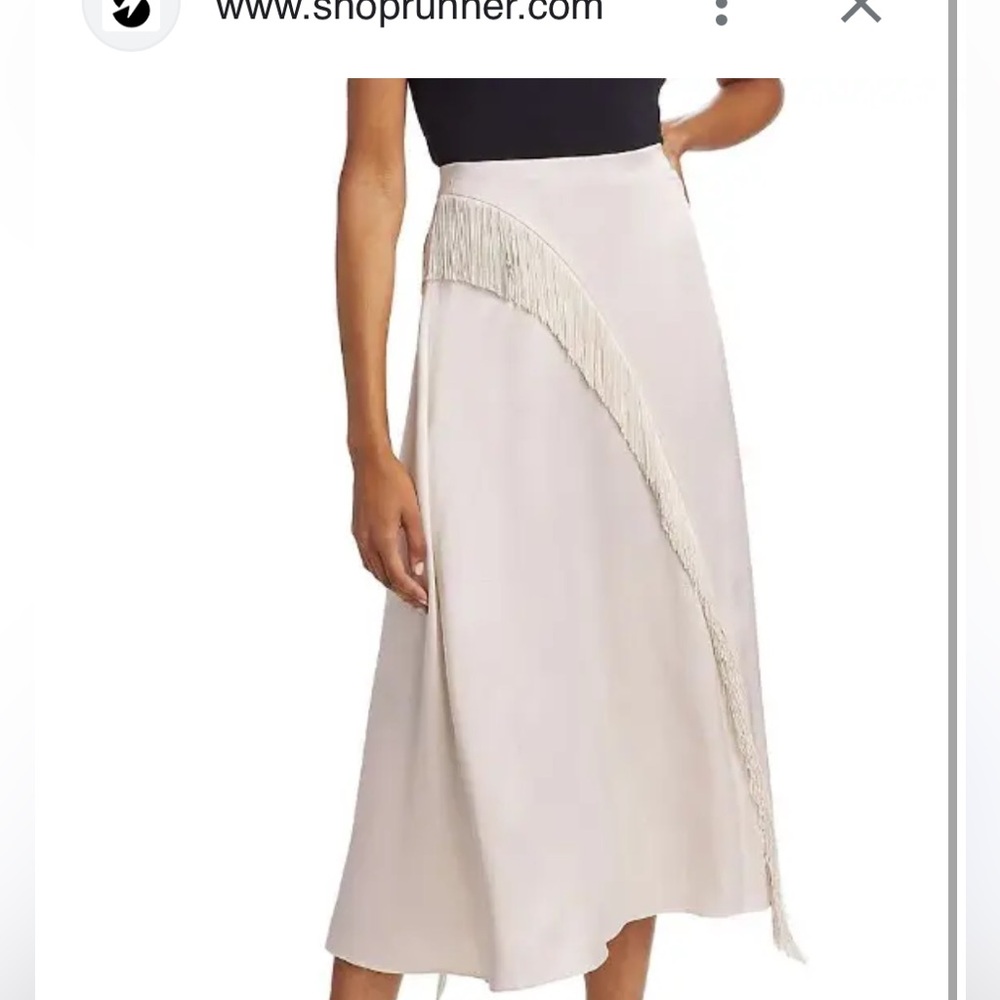New Vince Women's Asymmetric Fringe Midi Skirt size 8